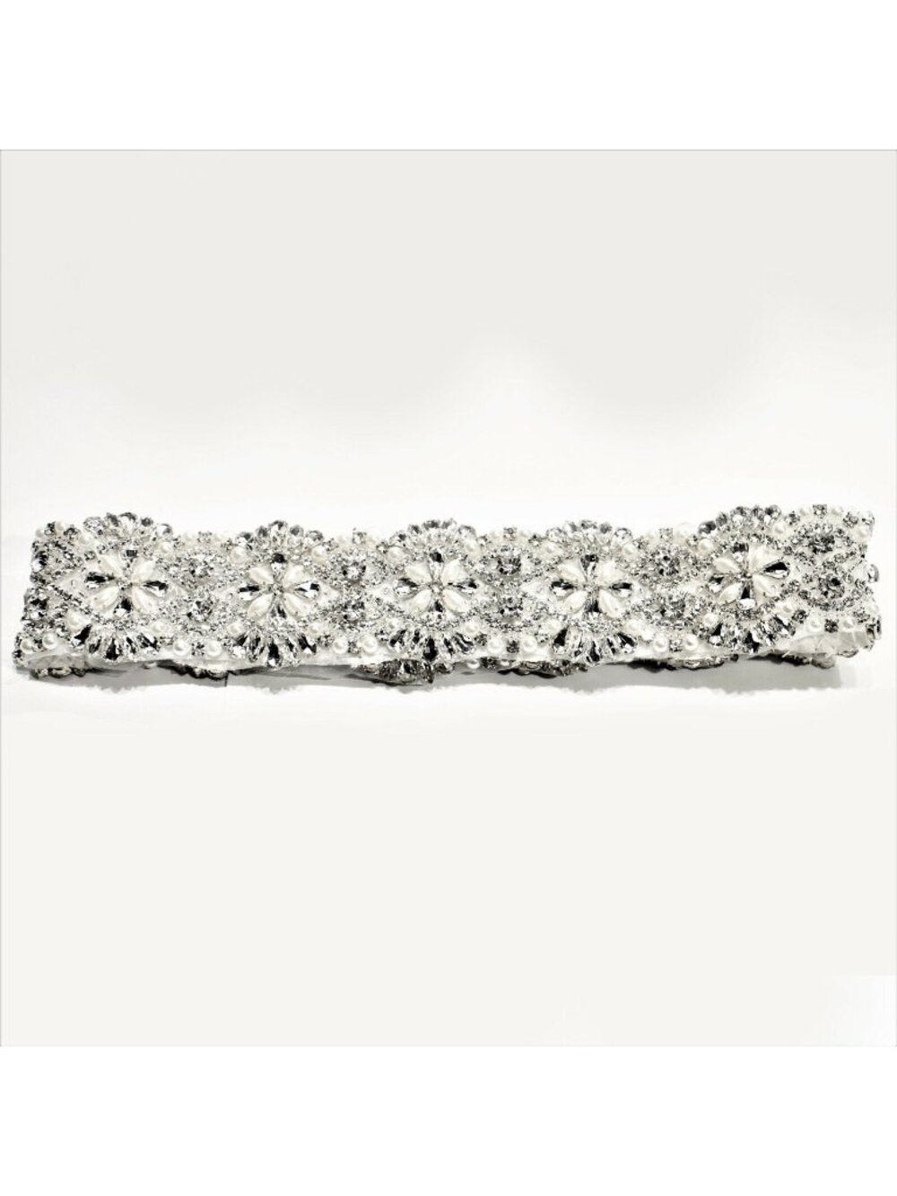 Rhinestone Belt Crystal Belt Wedding Belt Prom Belt Faux Pearl Sash Silver